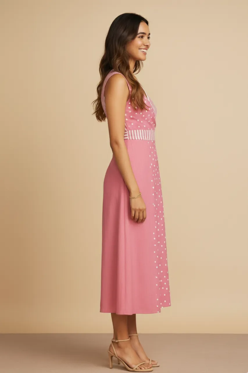 Contemporary Design Refined fit Wild Flower Pink Wrap Dress