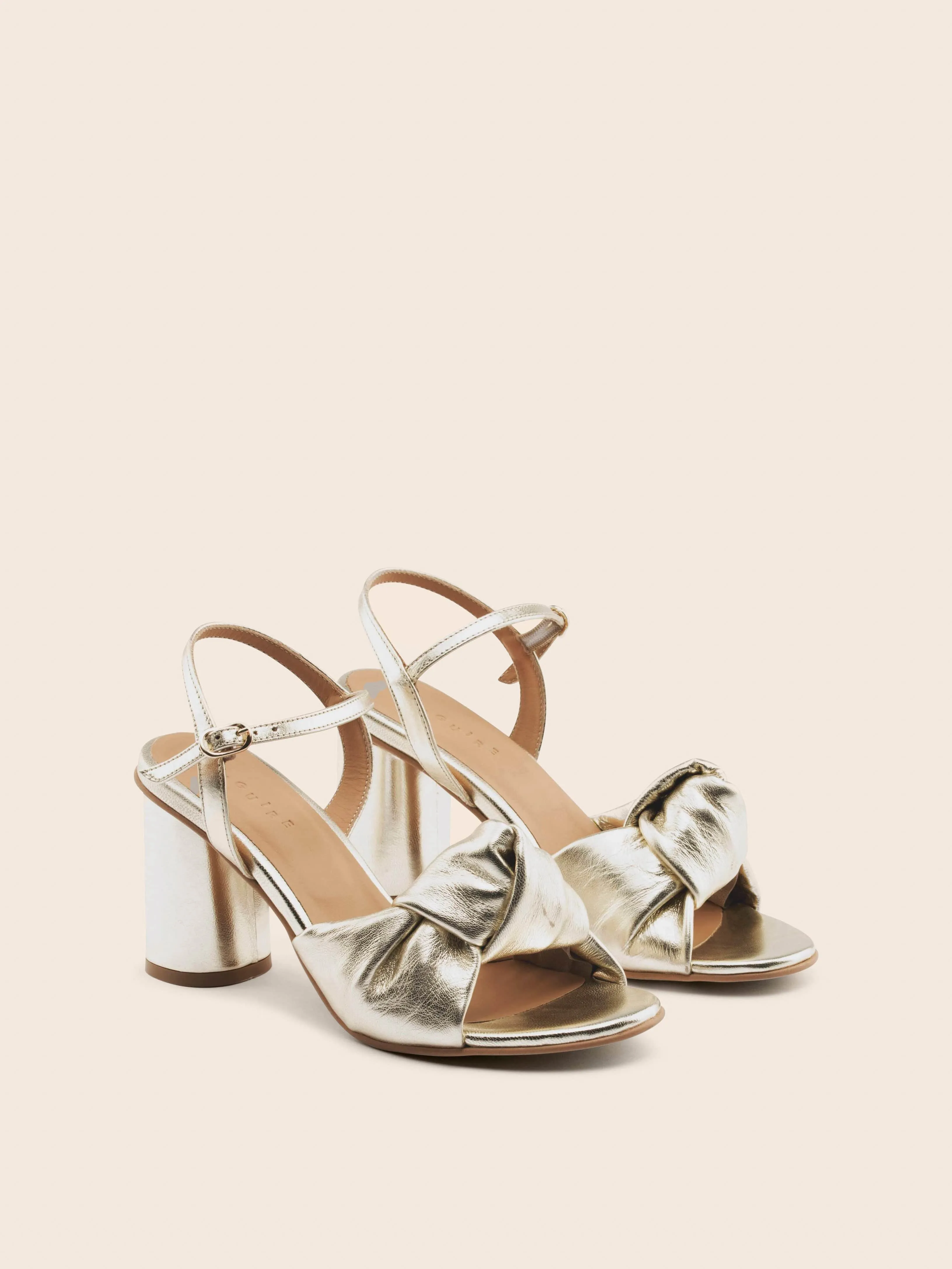 Noto Gold Heel Court Dressy Stilettos