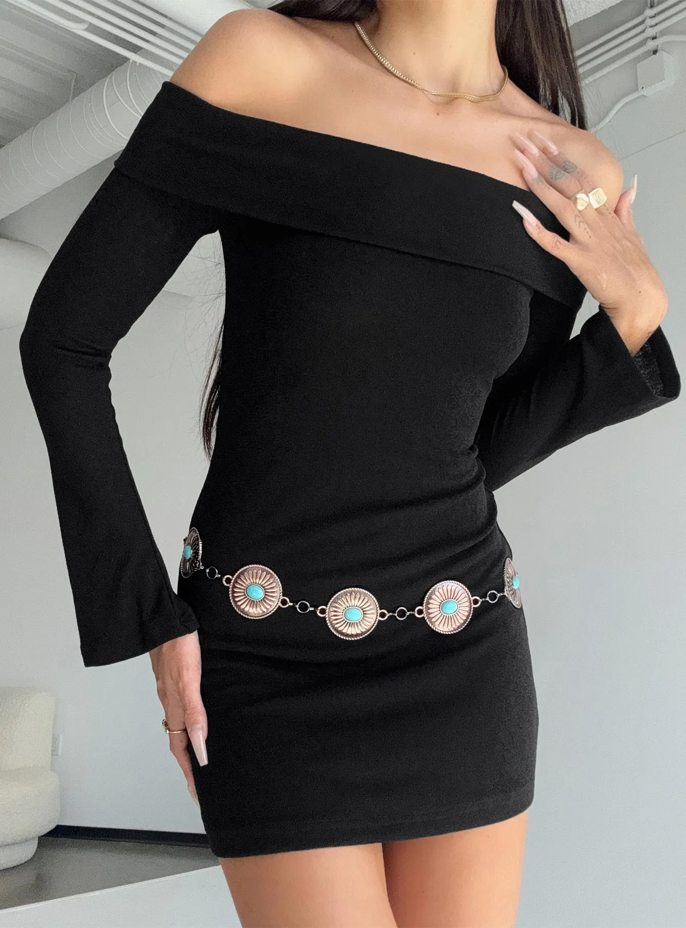 Soft-touch daywear Simple Shape Anya Mini Dress Black