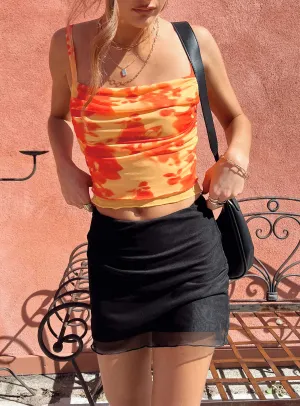 Selby Mesh Mini Skirt Black Crisscross Back Minimal Vibes