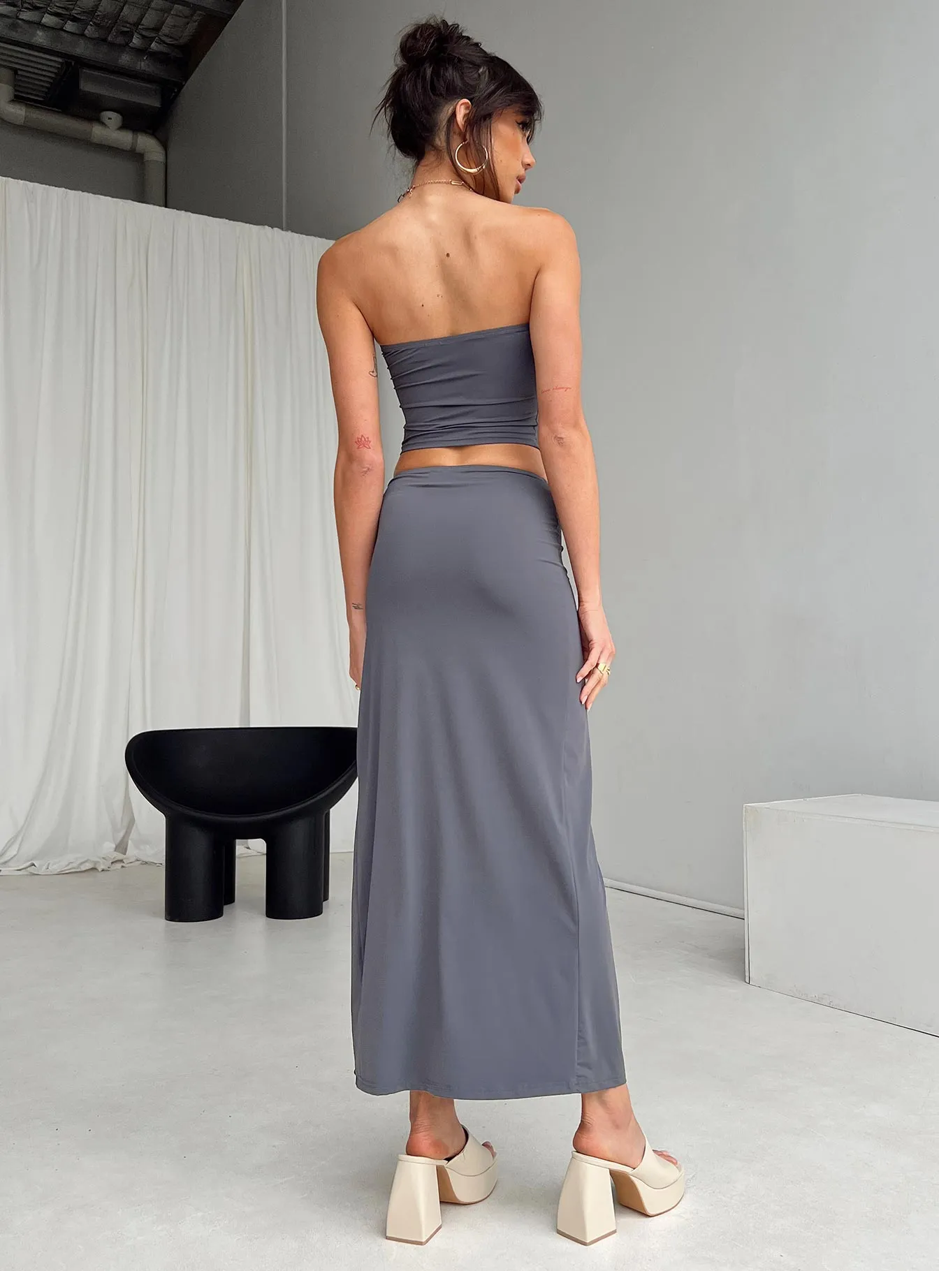 Sharp Look Lowell Maxi Skirt Grey