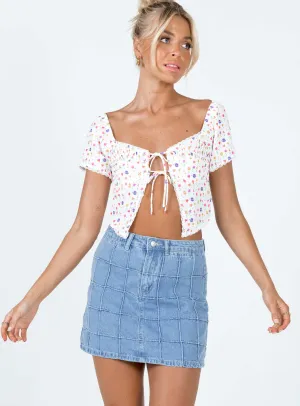 Tanis Denim Mini Skirt Street Attire