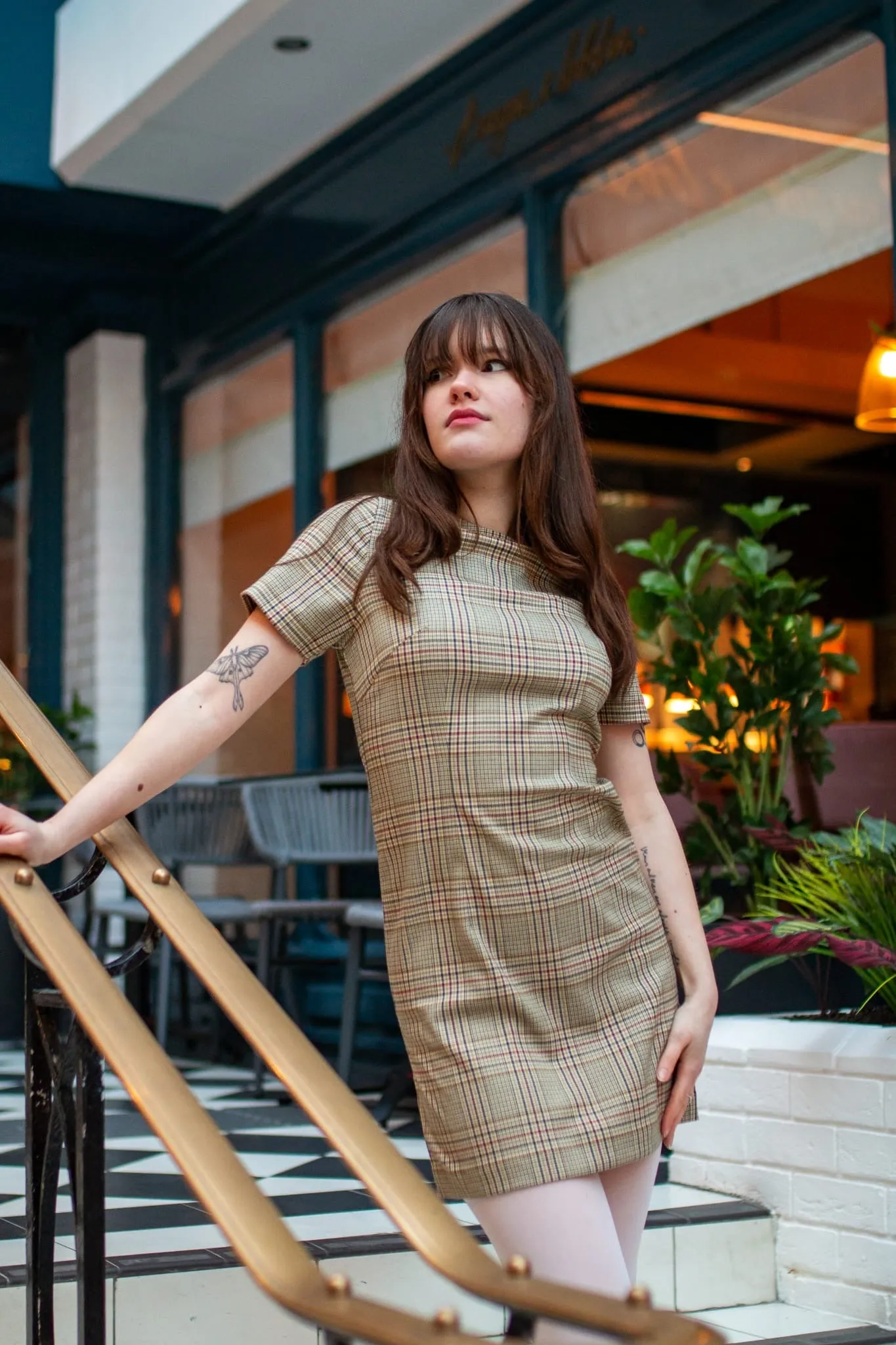 Pink Glow Grab Now Cleo Forest Check - Dress