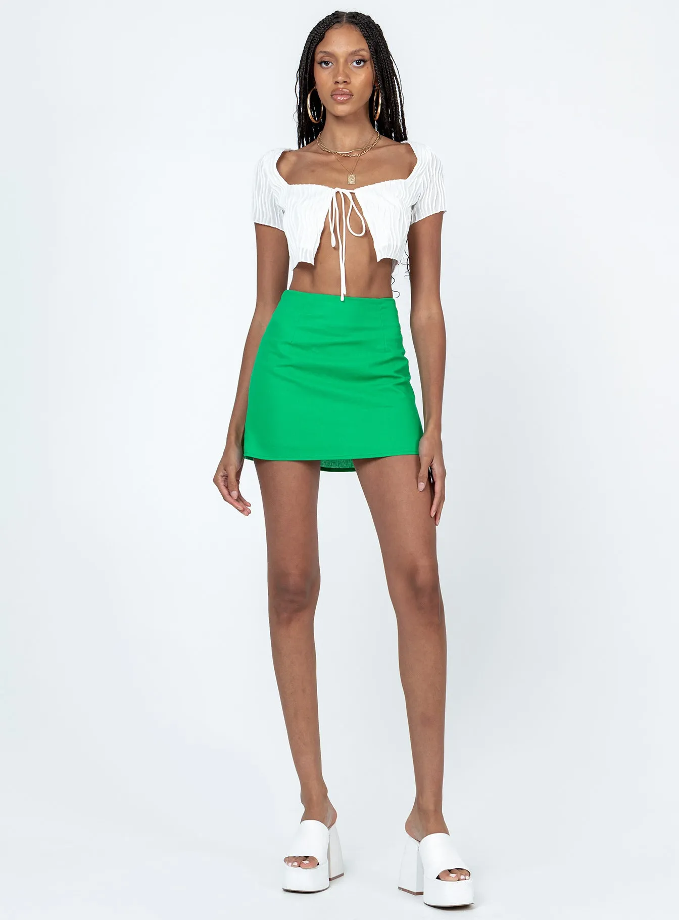 Stylish Choice Kariss Mini Skirt Green
