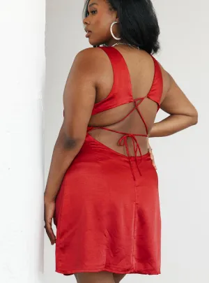 Urban Touch Understated Charm Cobie Mini Dress Red Curve