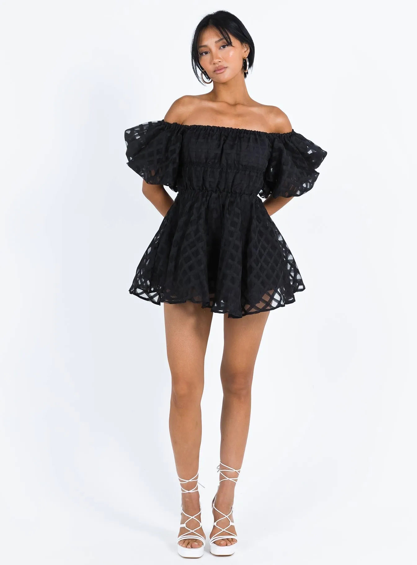 Pascali Mini Dress Black High Neck