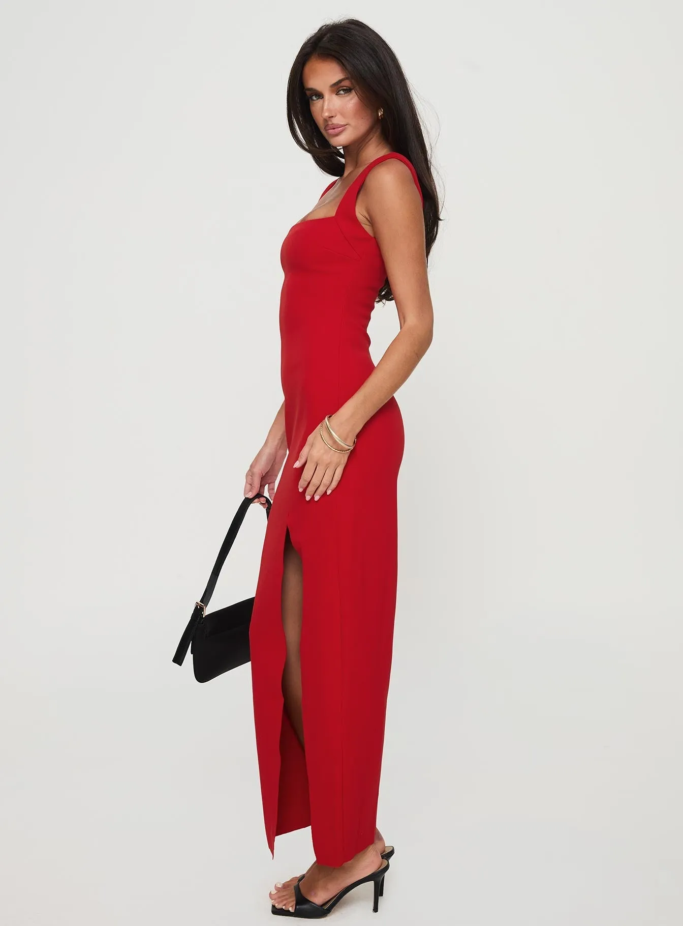 Stylish Waistband Bombshell Maxi Dress Red