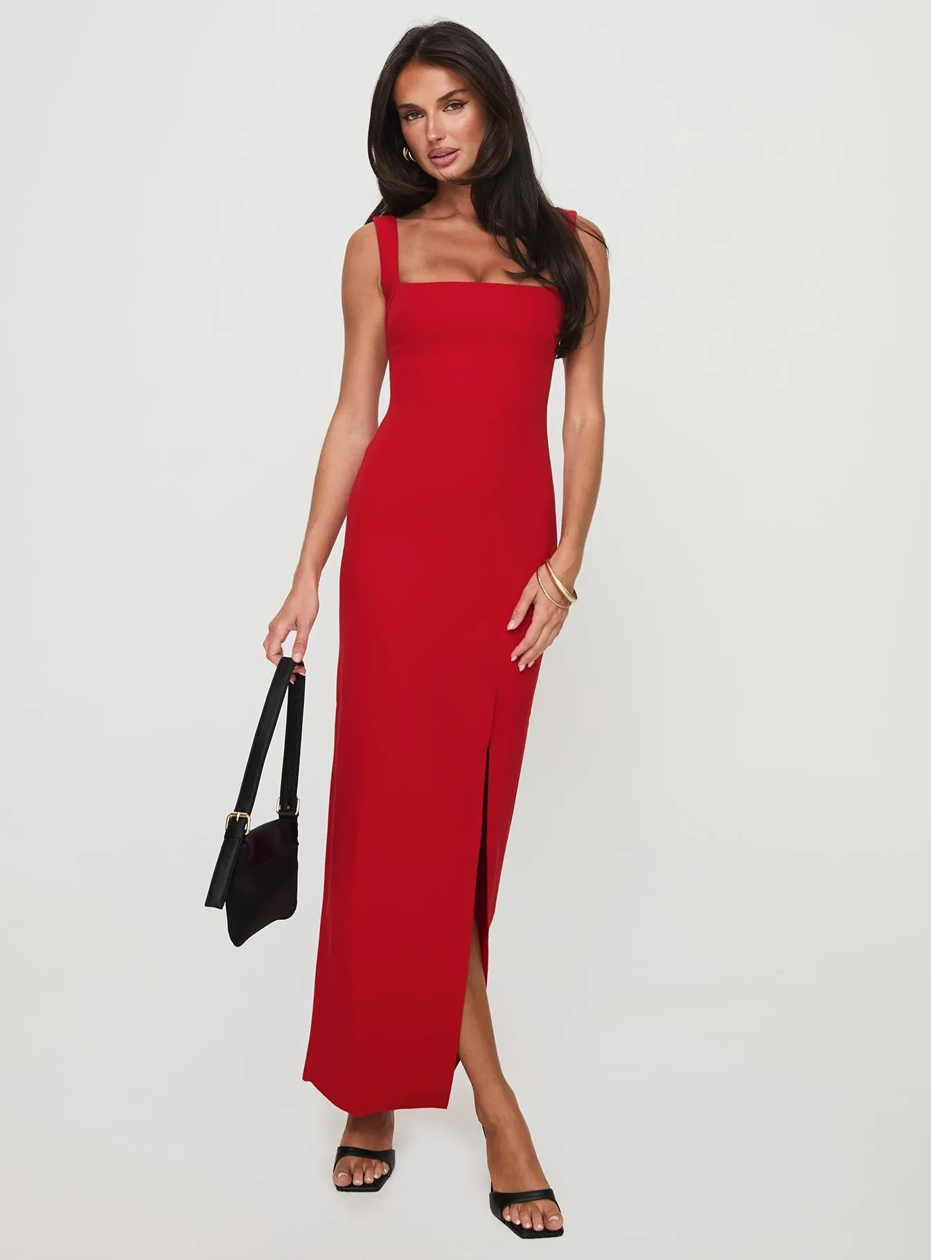 Sheer Light Bombshell Maxi Dress Red