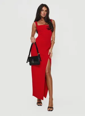 Fashionable Style Fall Flow Bombshell Maxi Dress Red