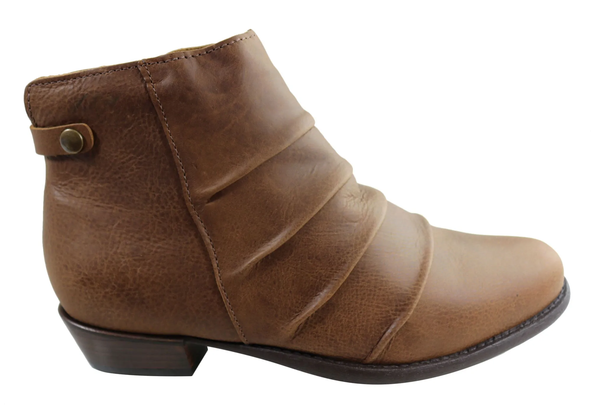 Cozy Lined Andacco Avenue Womens Leather Comfortable Ankle Boots Made In Brazil