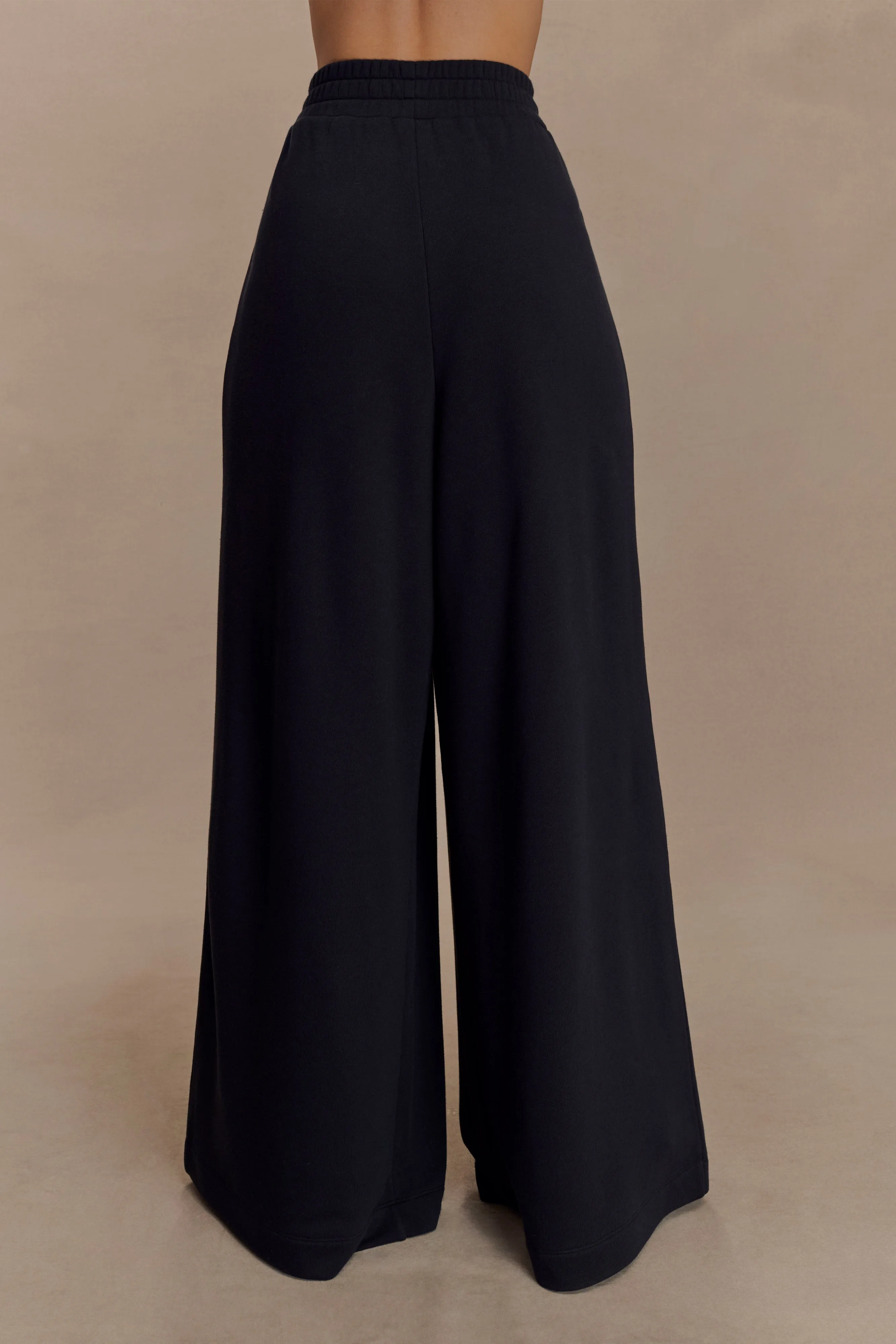 Aspen Gathered Wide Leg Jogger - Black Quick Layer