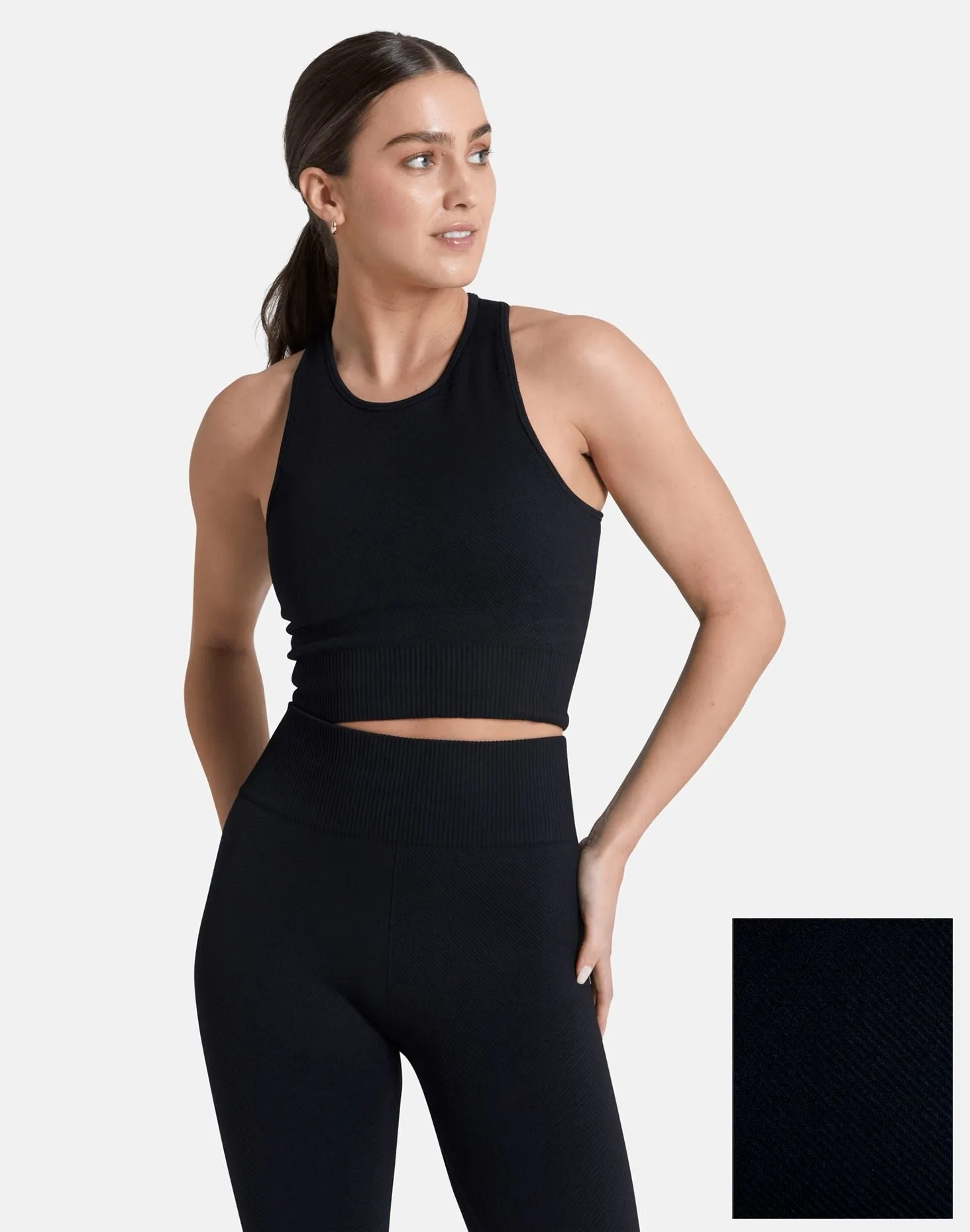 Lotus Chevron Bra in Black Flex Fit