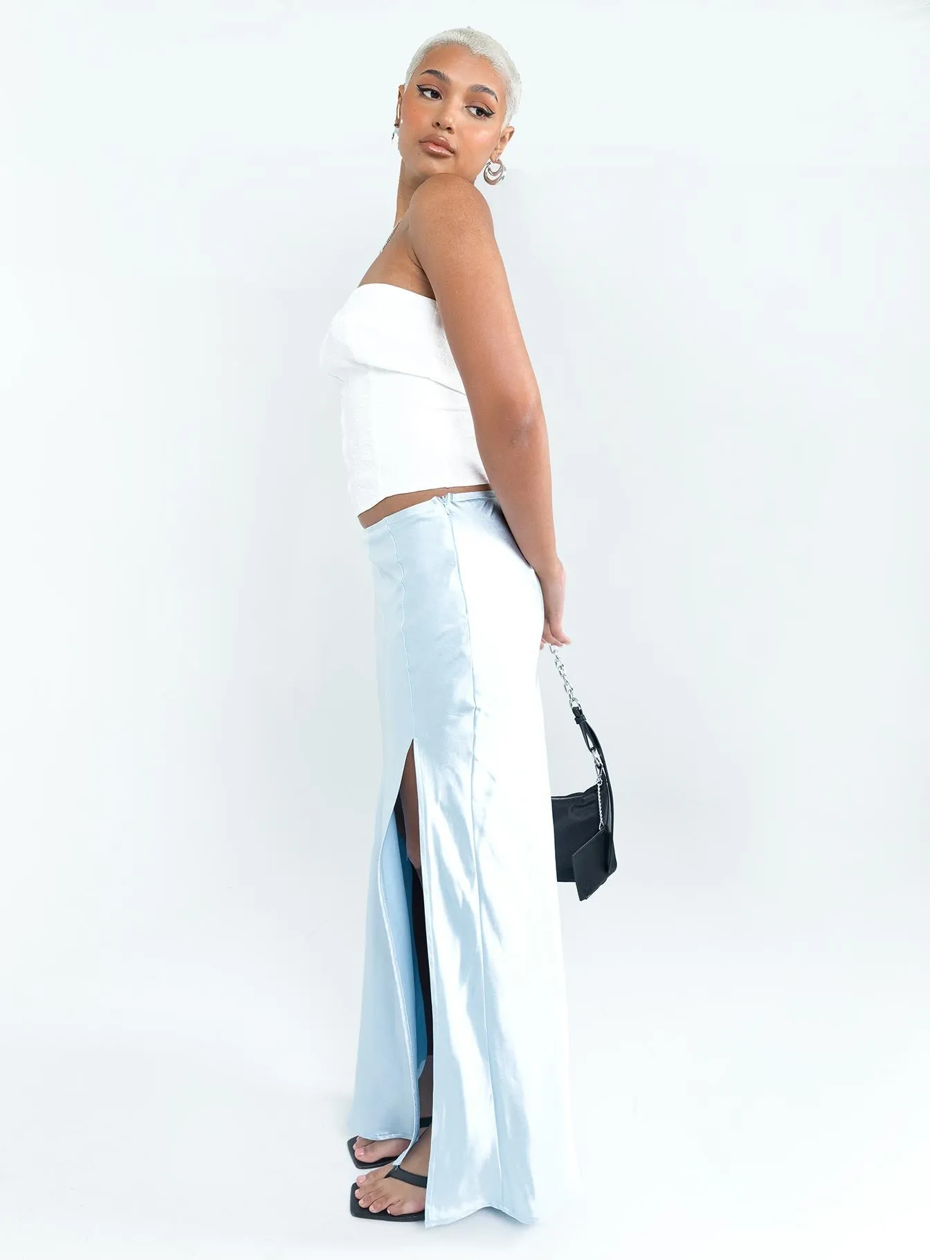 Don't Belong Maxi Skirt Blue Innovative Fabric