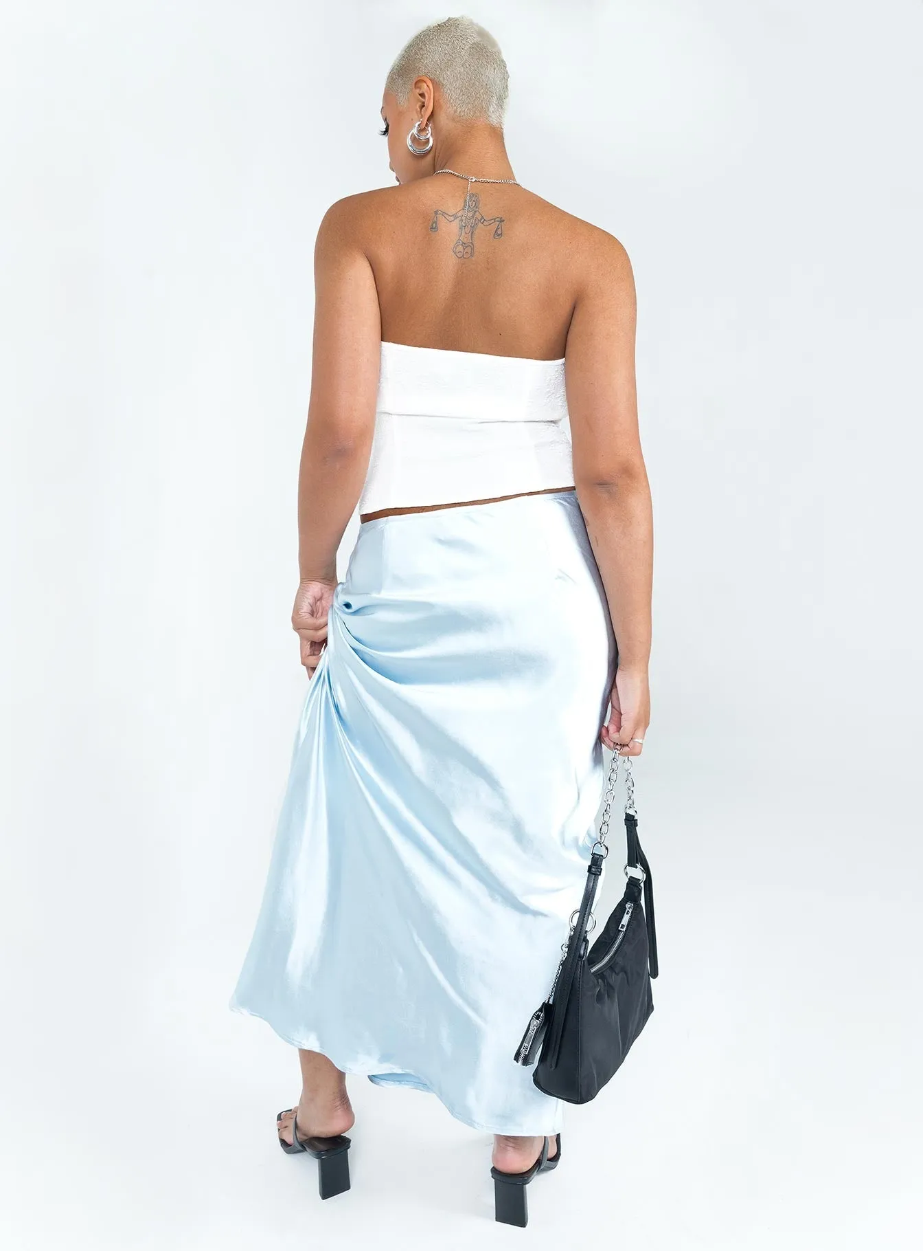 Don't Belong Maxi Skirt Blue Street Attire