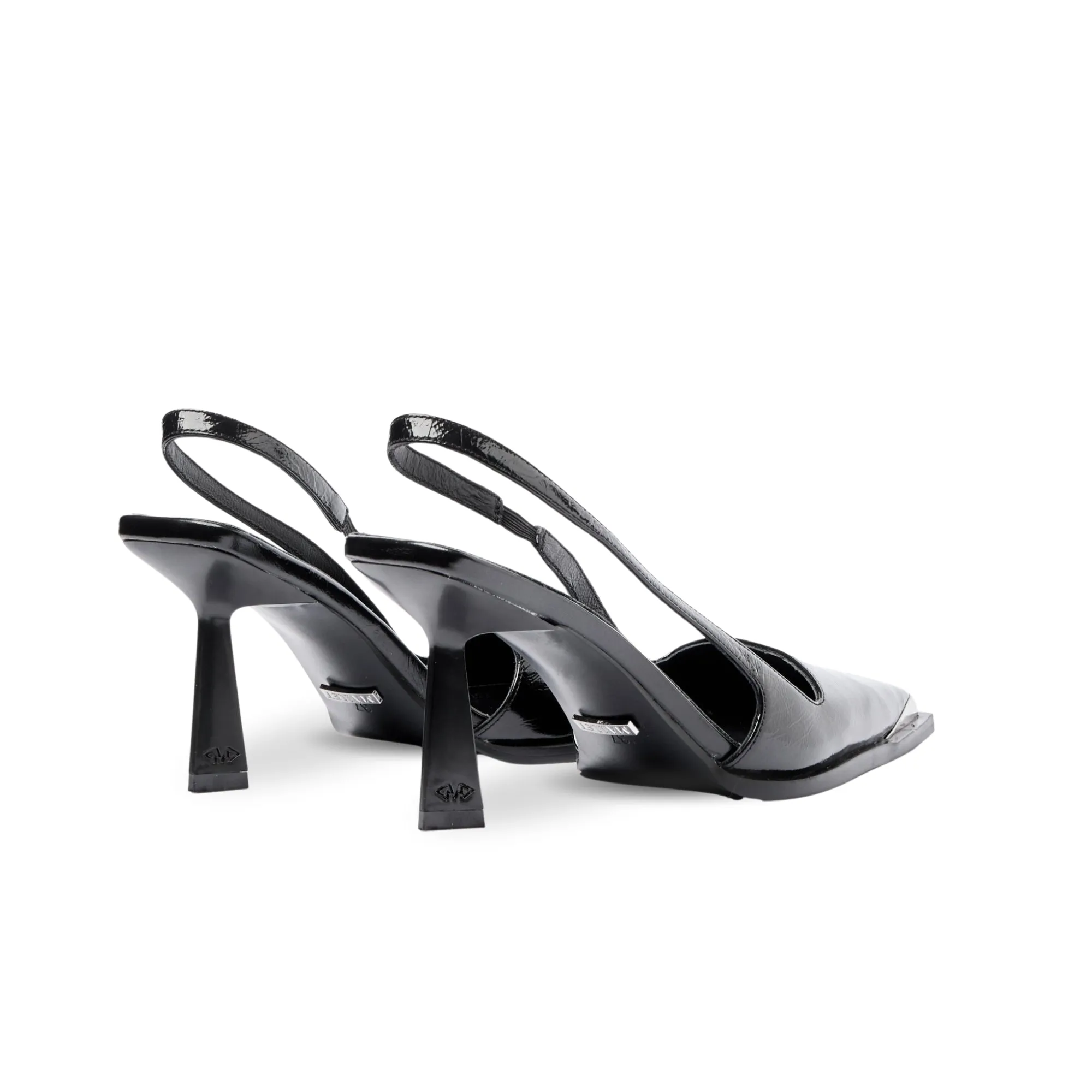 Tuxedo Heels Selene Sling Black Womens