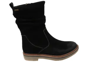 Patterned Surface Urban Hiker Comfortiva Renata Womens Comfortable Leather Suede Mid Calf Boots