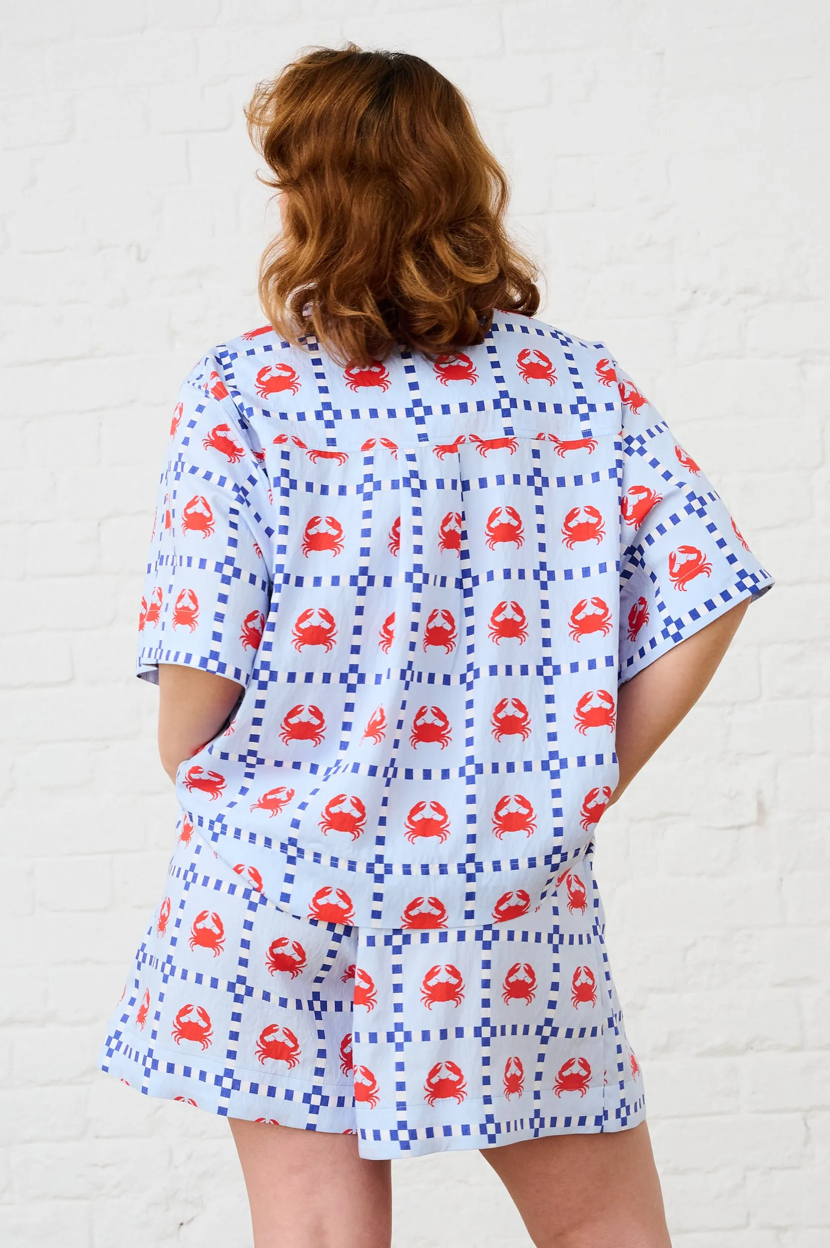 Boxy Shirt in Crab Print Cozy Comfort