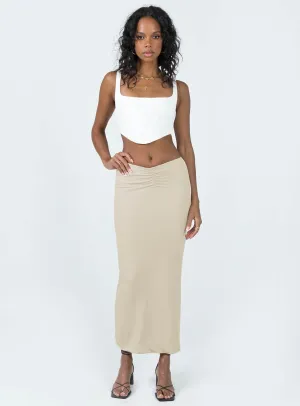 Limited Release Elidy Maxi Skirt Beige