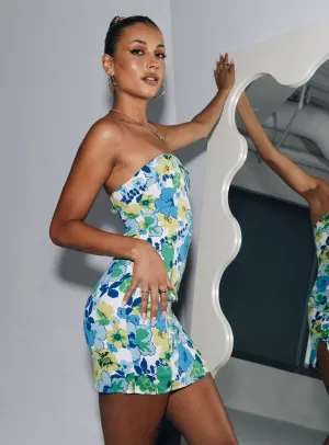 Genevievia Mini Dress Blue OdorControlTreatment custom-fit