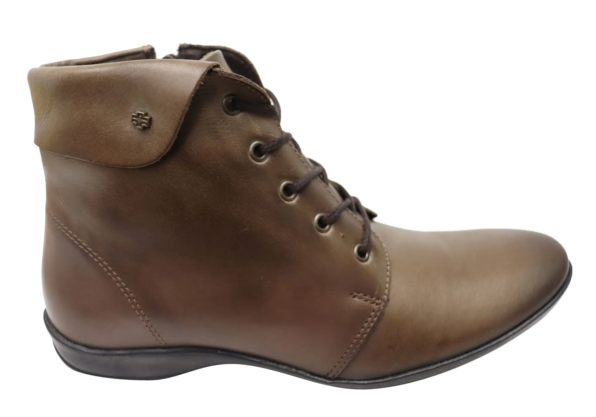 Perlatto Marie Womens Comfortable Leather Ankle Boots Made In Brazil Durable Shell Active Nomad Cowboy Fan