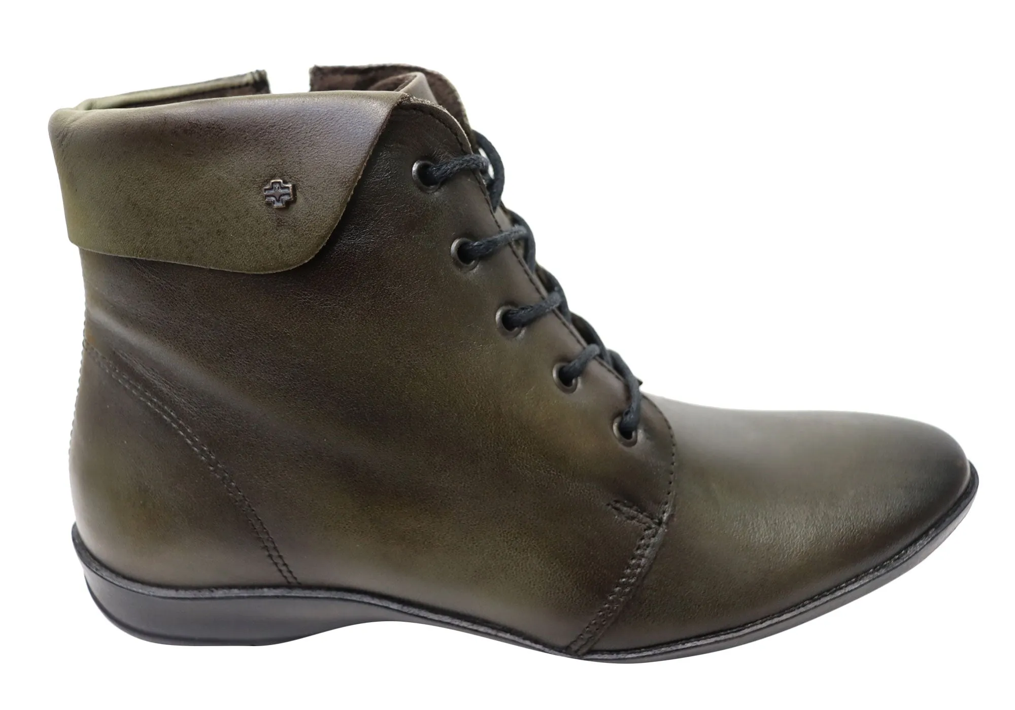 Seamless Fit Perlatto Marie Womens Comfortable Leather Ankle Boots Made In Brazil