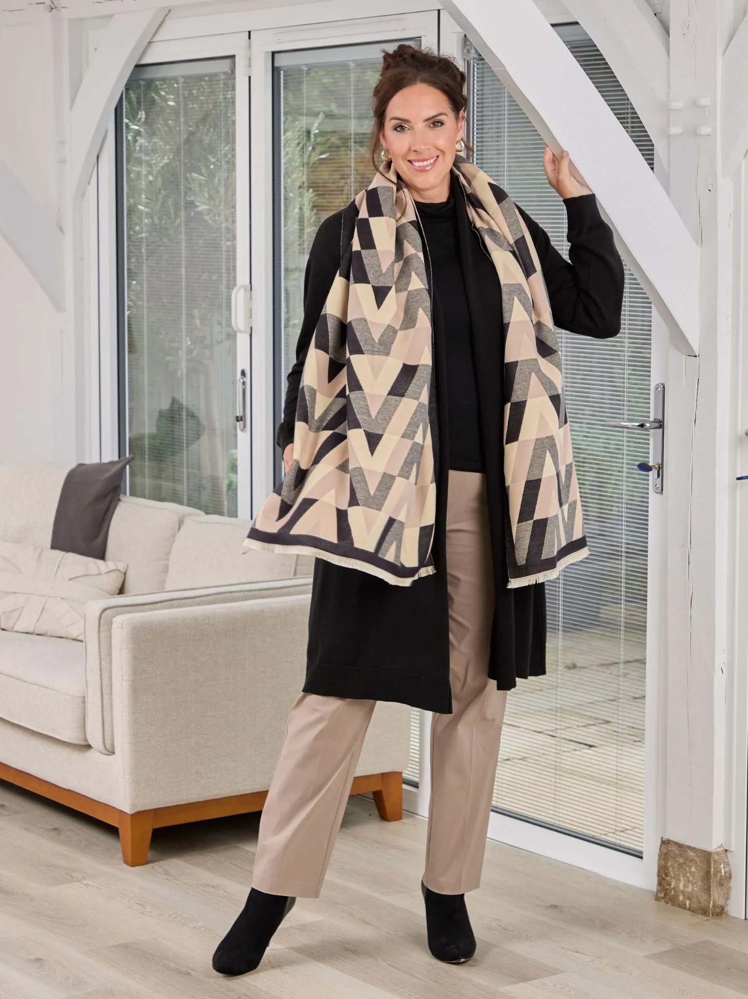 Charlotte Knitted Cardigan - Black Fresh Look Microfiber Textile