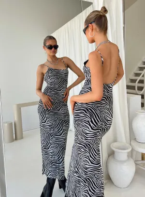 A Line Cut Knox Maxi Dress Zebra