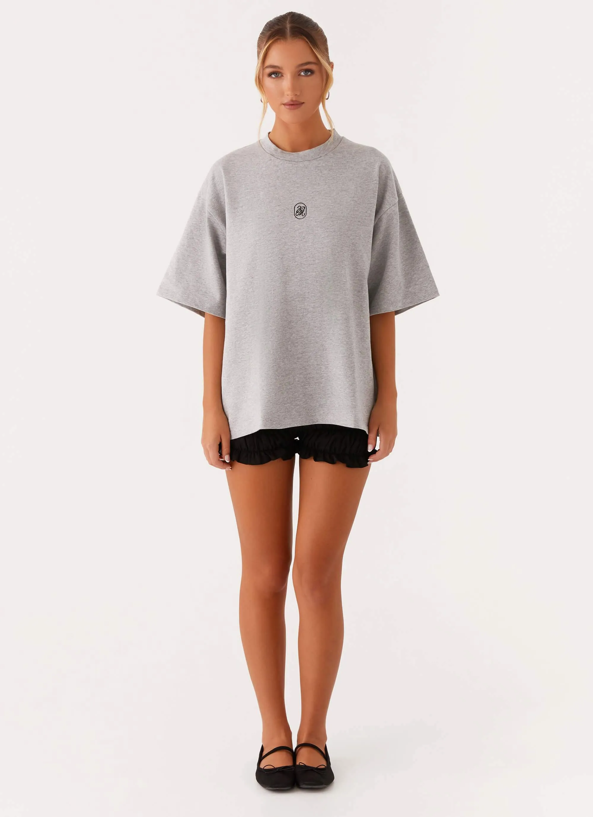 Gym clothing Signature Oversized Tee - Grey