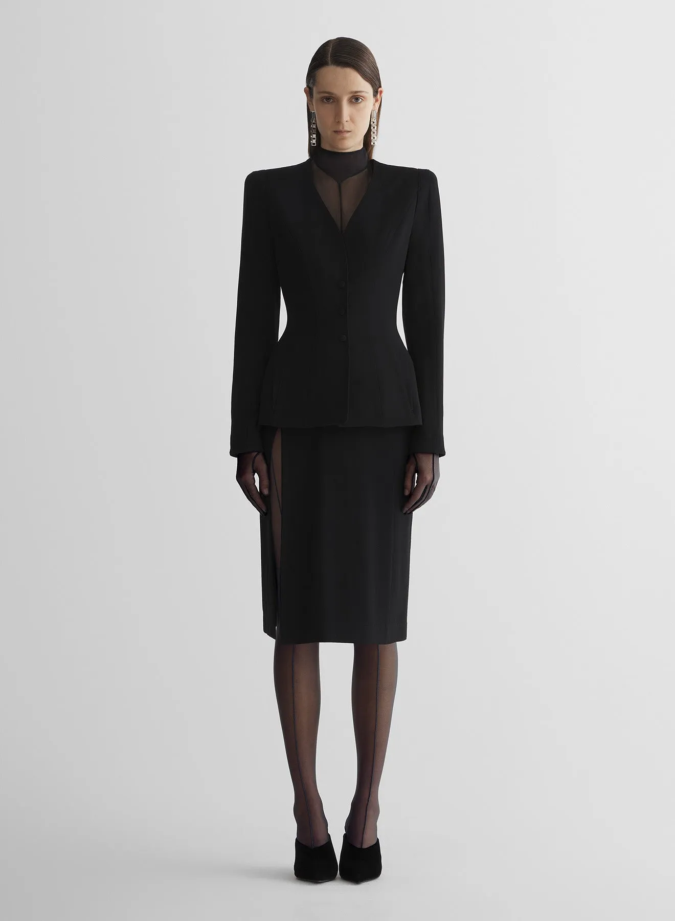 Foldable Design re/edit lingerie black jacket