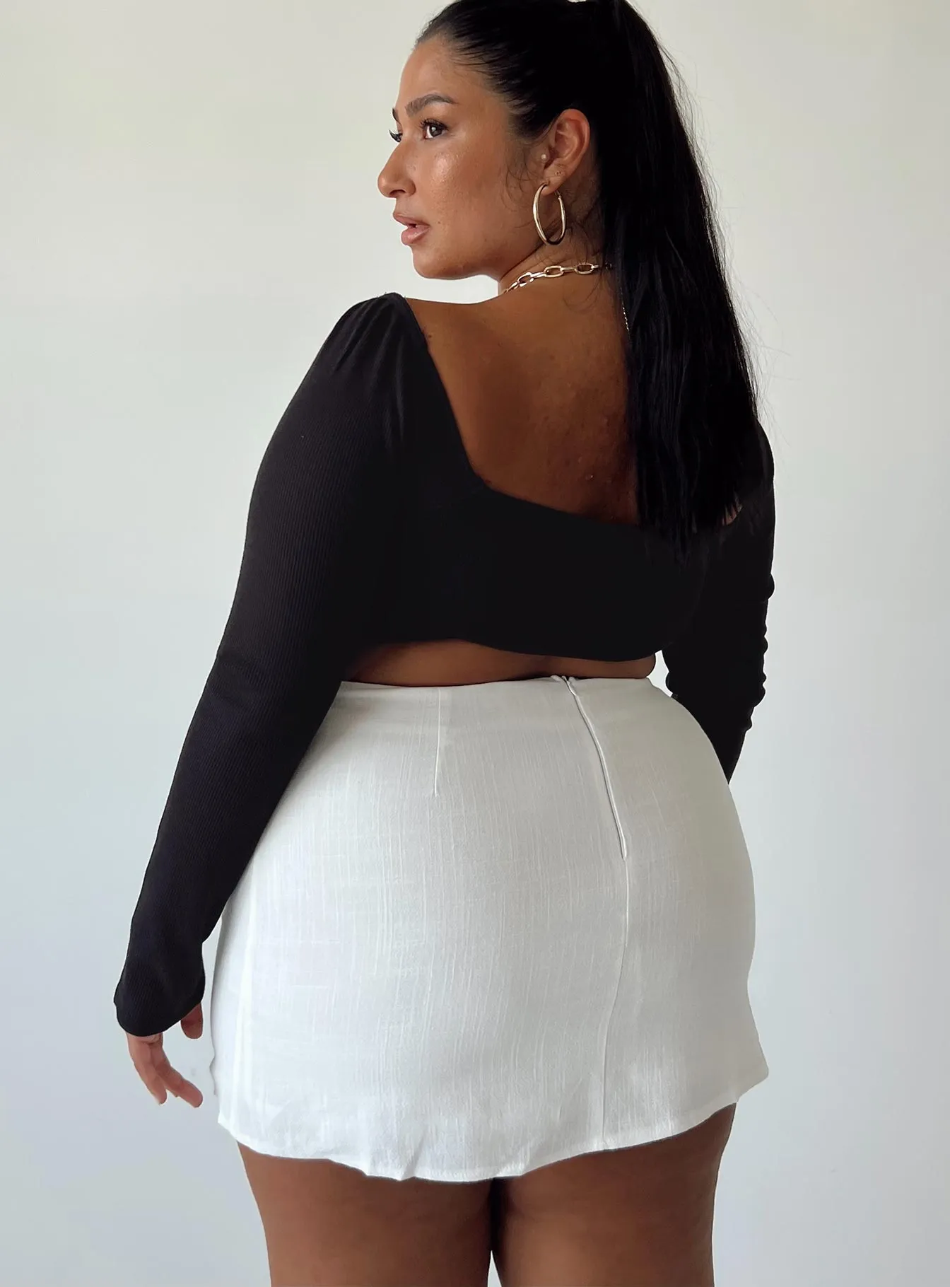 Layered Look Selby Mini Skirt White Curve