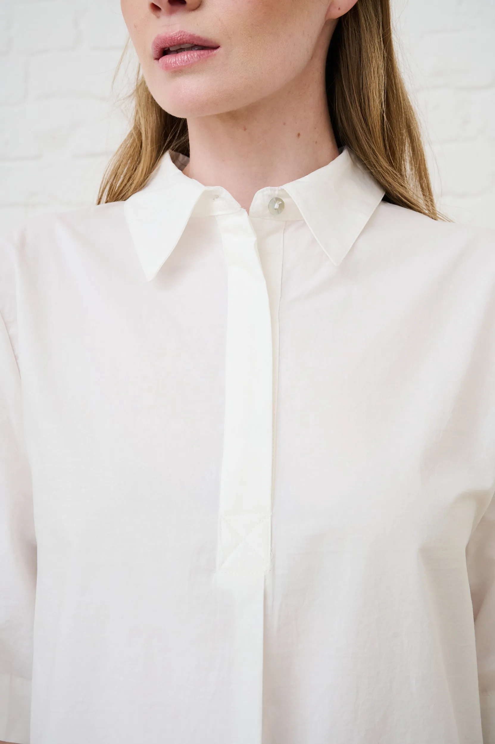 Comfy Vibe Cotton Boxy Shirt in White