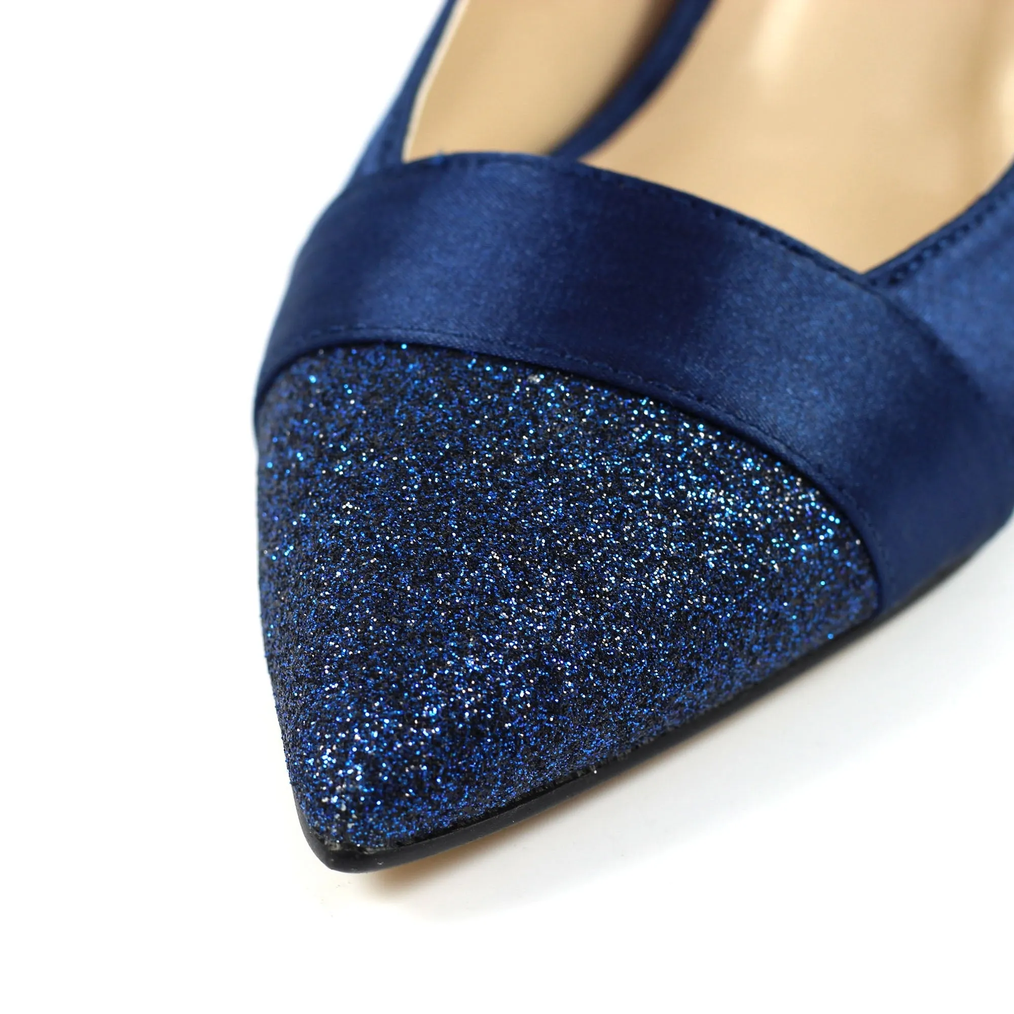 Lunar Womens Shoe Rowena Navy Wide Fit Heels Quality