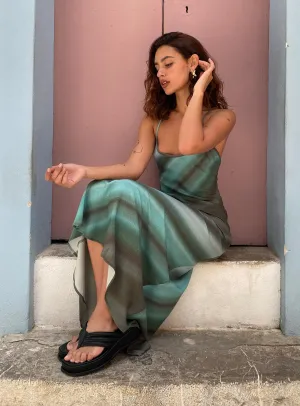 Otillie Maxi Dress Blue Multi Floral Pattern