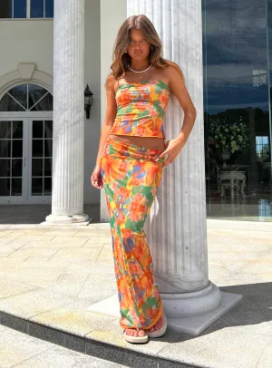 Cruise Attire Sleek Vibe Hillcrest Floral Maxi Skirt Multi