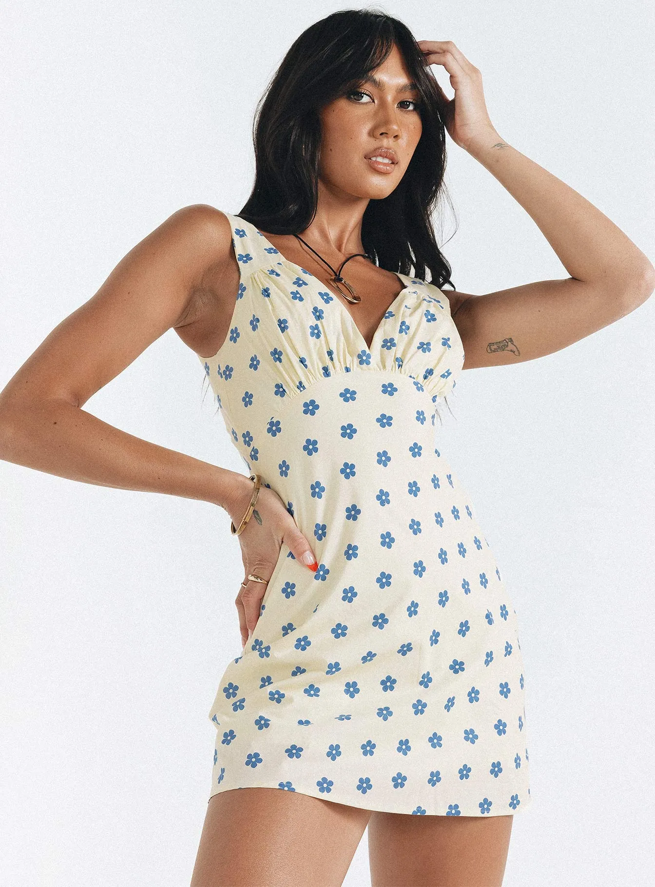 Tear-resistant Cordero Mini Dress Yellow Floral