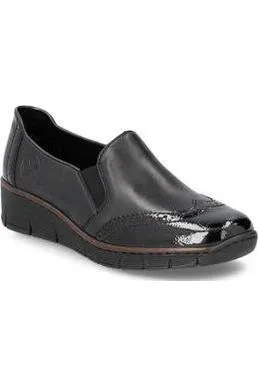 Sustainable Vegan Material Rieker 53776-00 Ladies shoes in Black