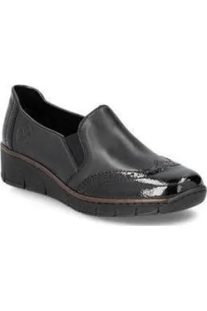 Sustainable Vegan Material Rieker 53776-00 Ladies shoes in Black