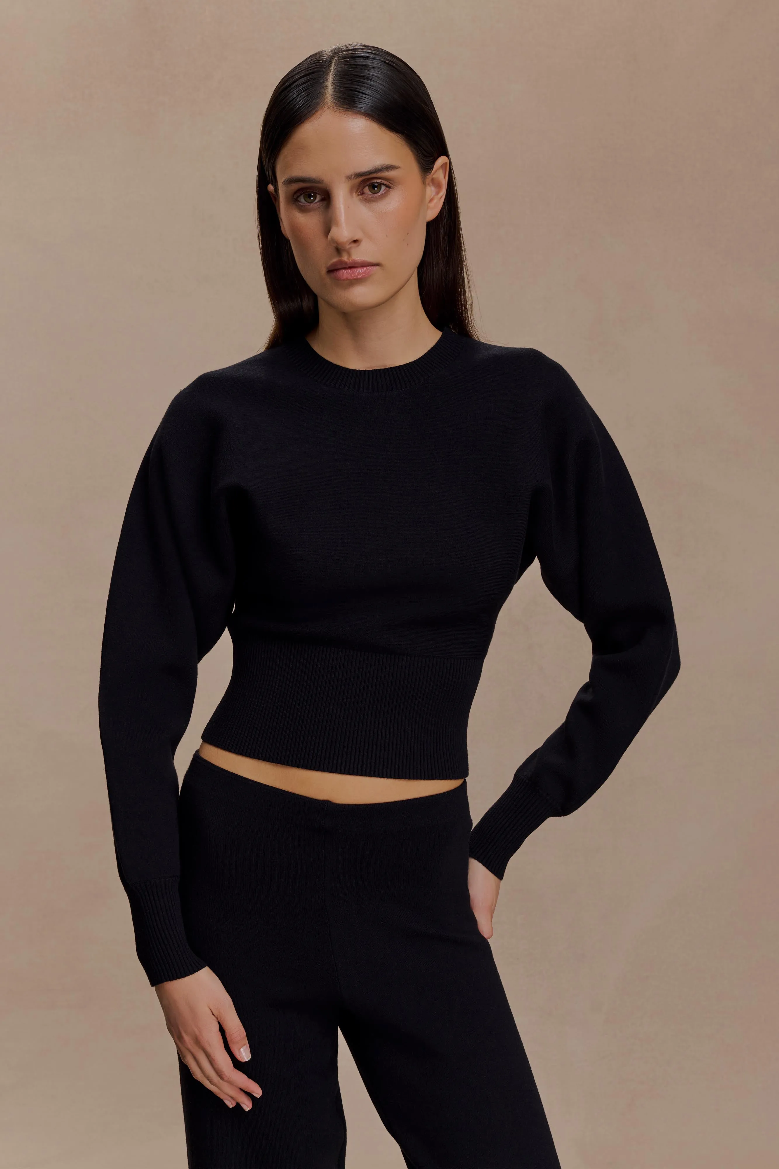 Product improvement Ciaralee Cinched Waist Jumper - Black