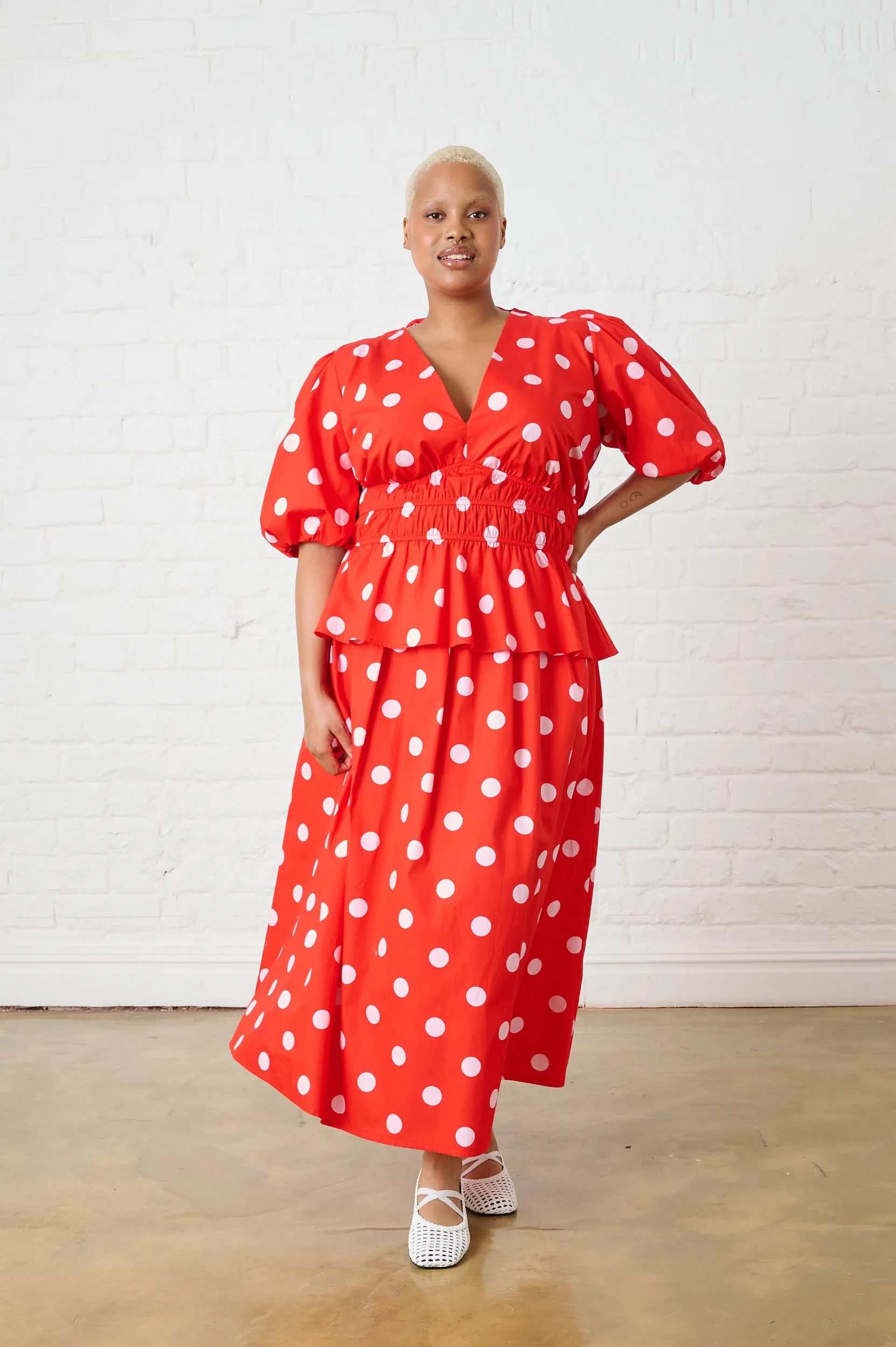 Cotton Top in Pink Spot Minimalist fashion