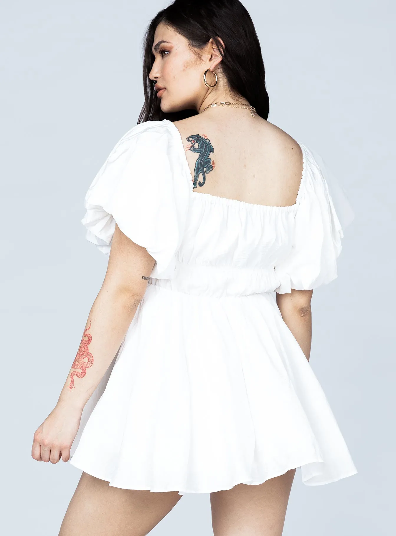 Theater-Night Soft cotton dress Halton Mini Dress White