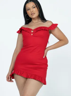 Profile Enhancer Curvy Glam Leela Mini Dress Red