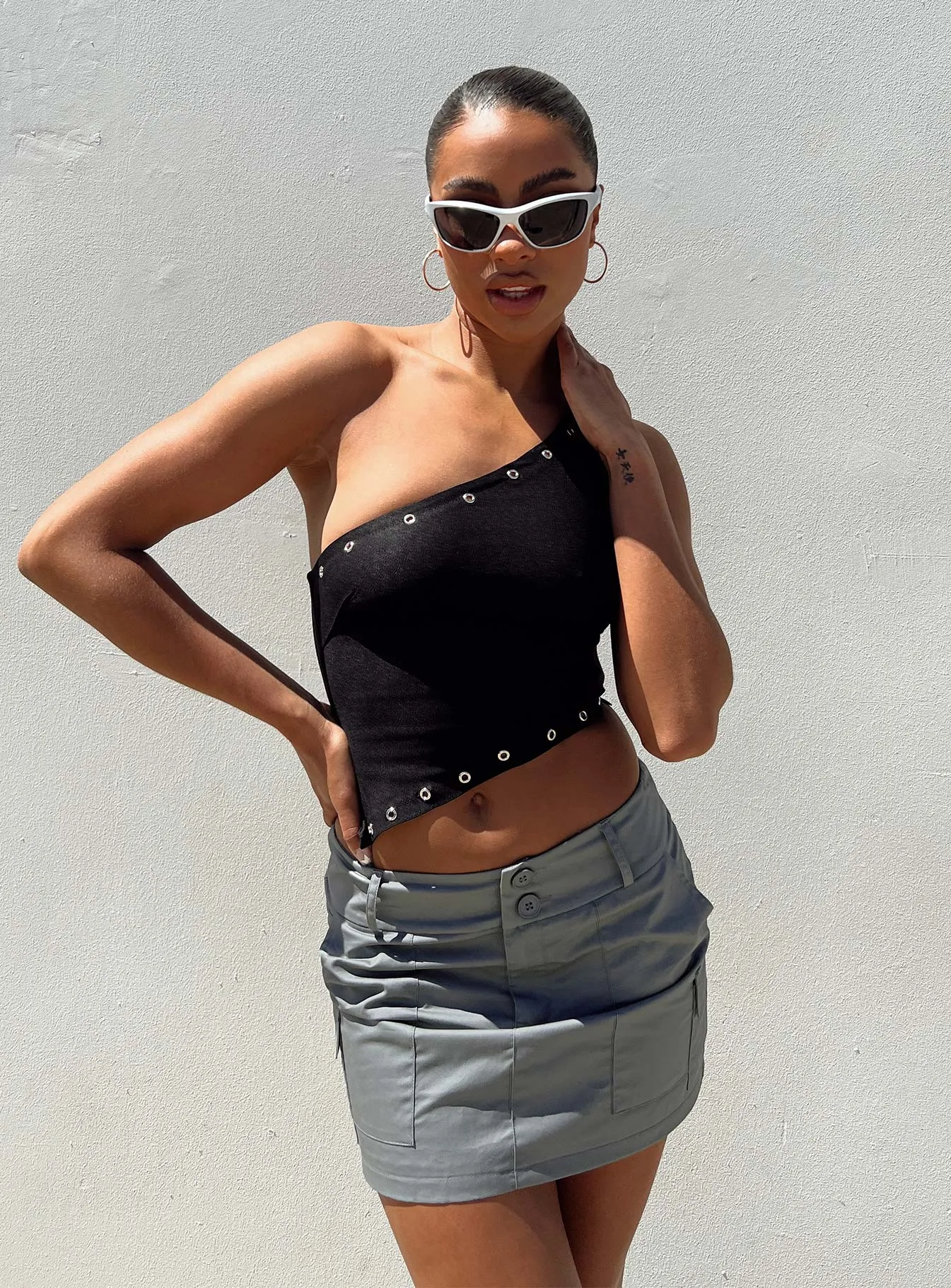 Street Attire Jameson Mini Skirt Grey