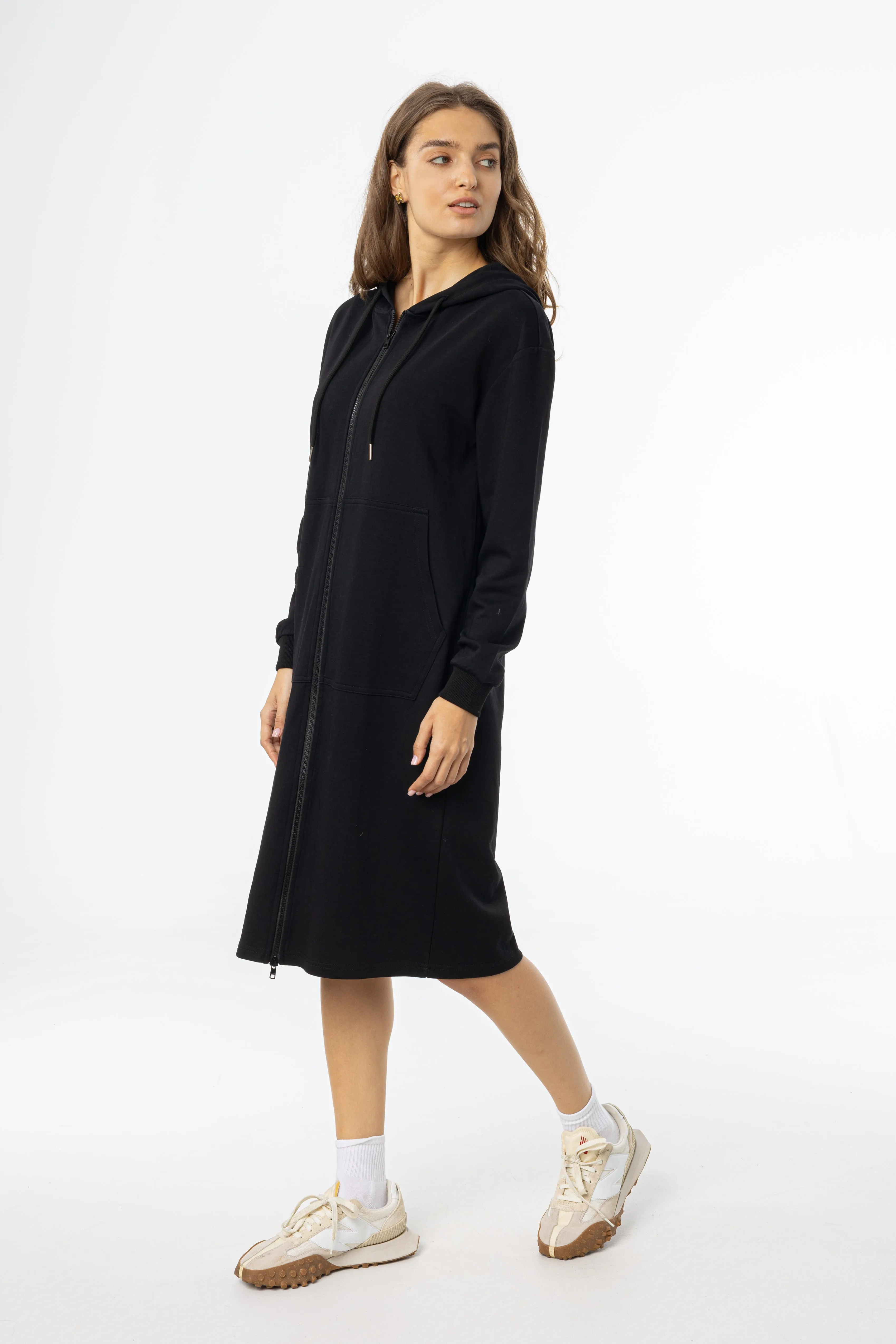 Classic structured dress Tulle Flow Black Basic Zipper Dress