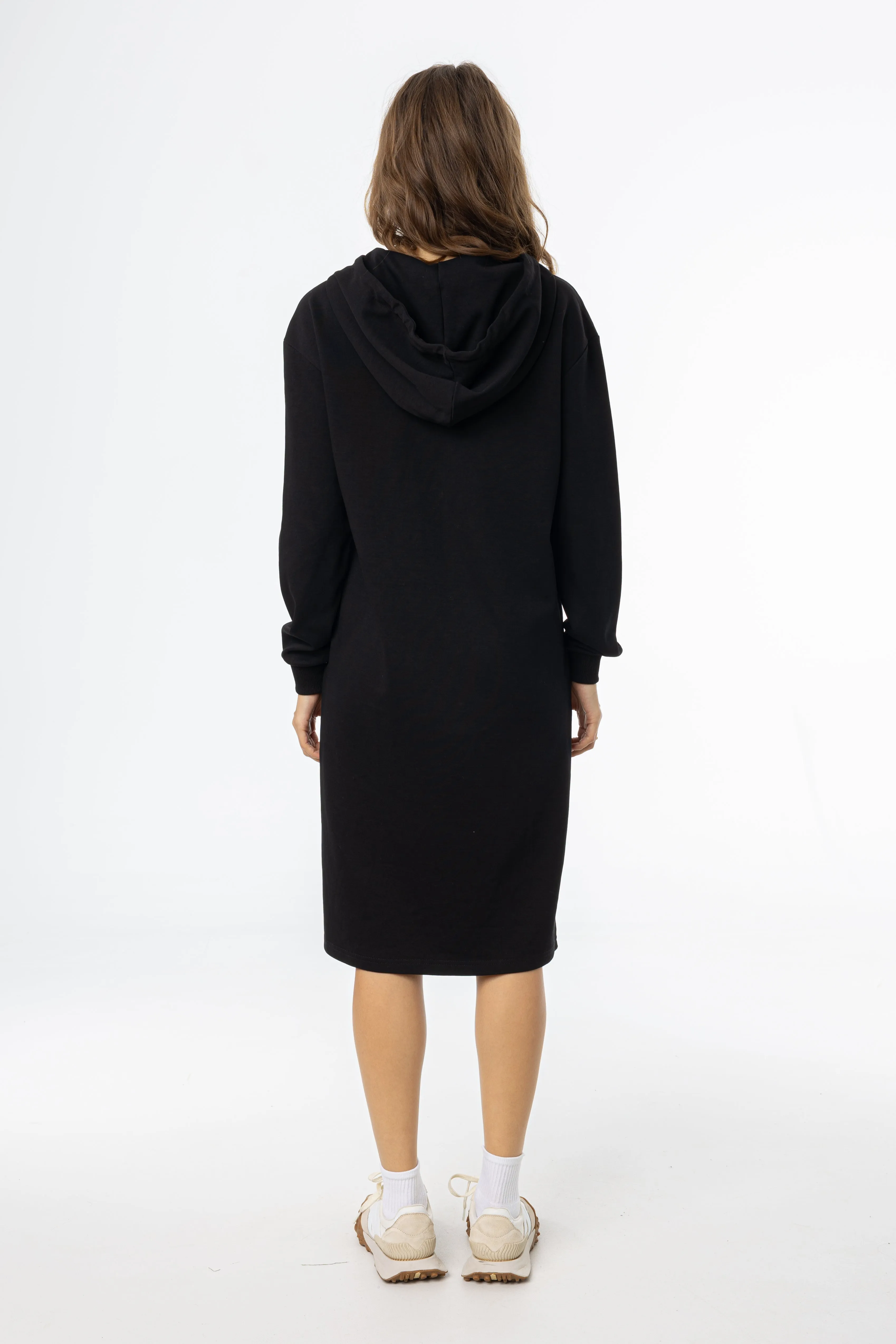 Black Basic Zipper Dress Casual and Stylish Flexible Mood