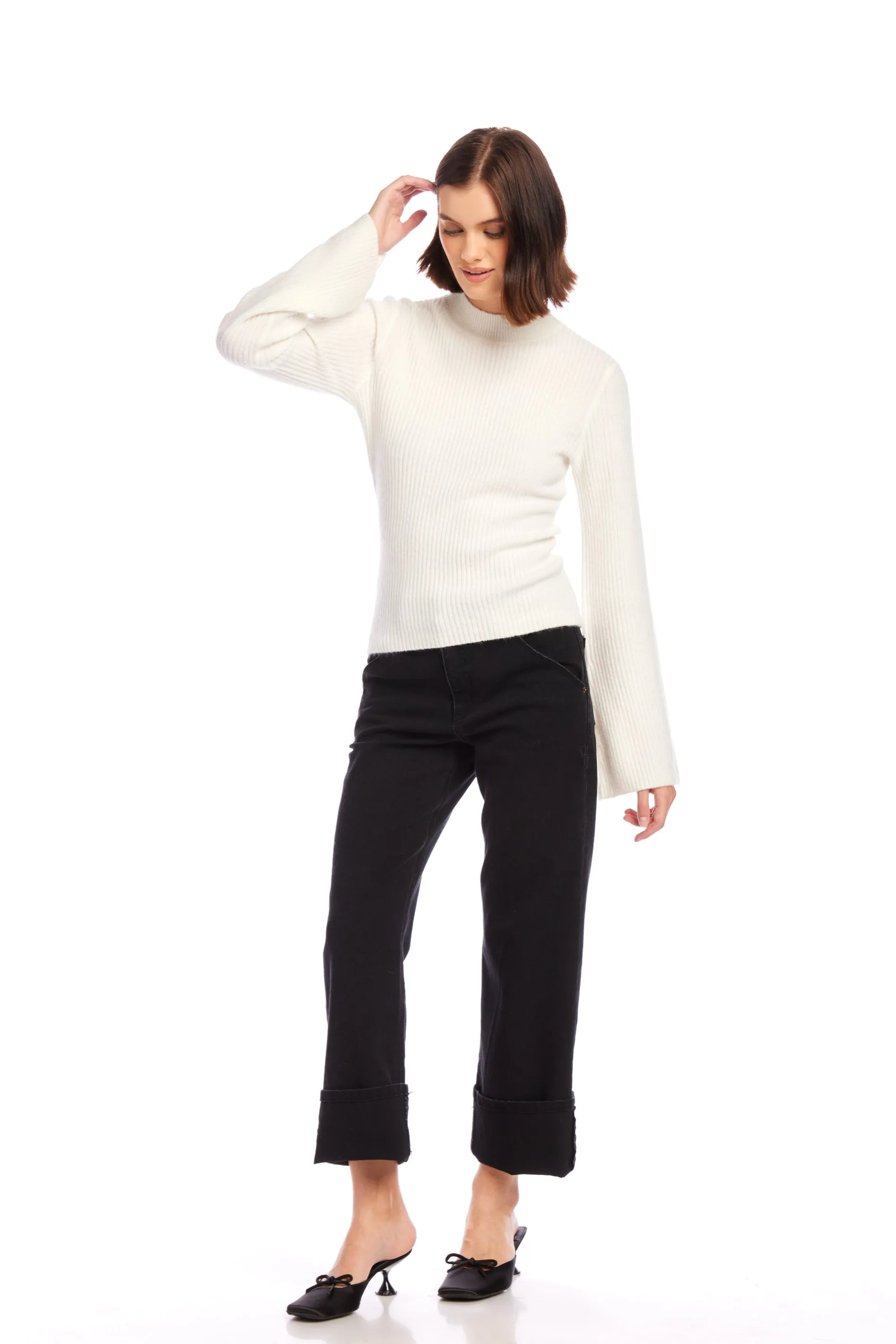 Brielle Flare Sleeve Sweater Relaxed Layer