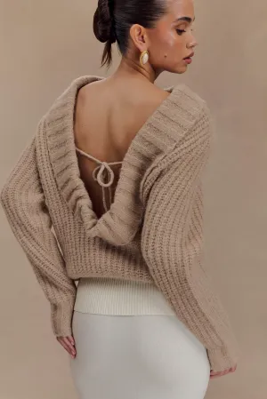 Candice Oversized Low Back Knit Jumper - Stone Marle product mass produced efficiency product customization