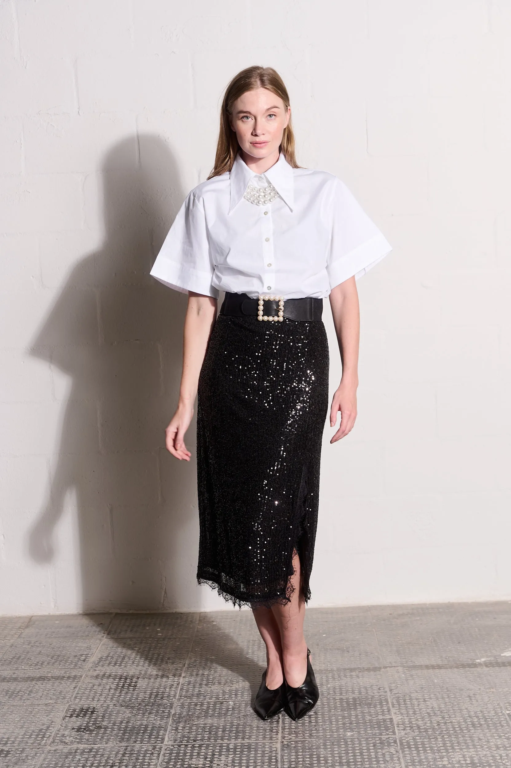 Extended Collar Boxy Shirt Cozy Performance