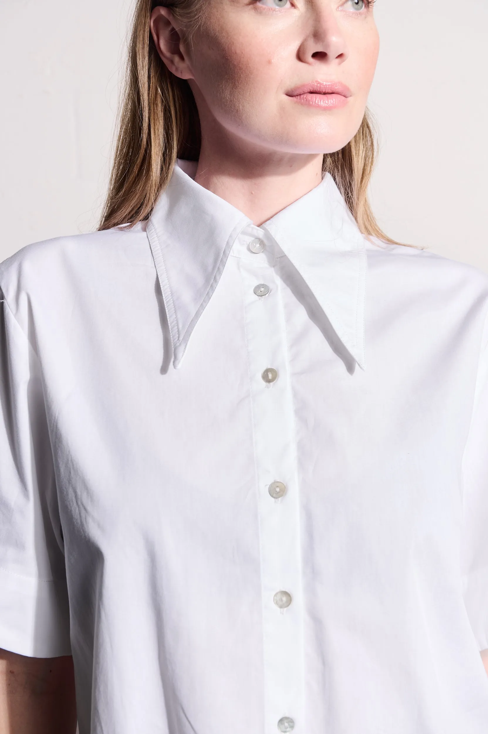 Extended Collar Boxy Shirt Soft and durable