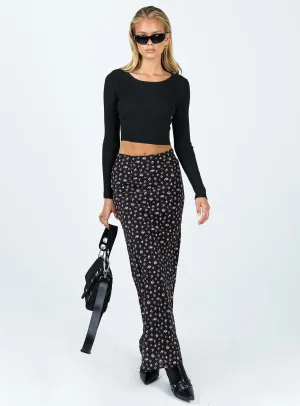 Crisp Details Sariah Maxi Skirt Black