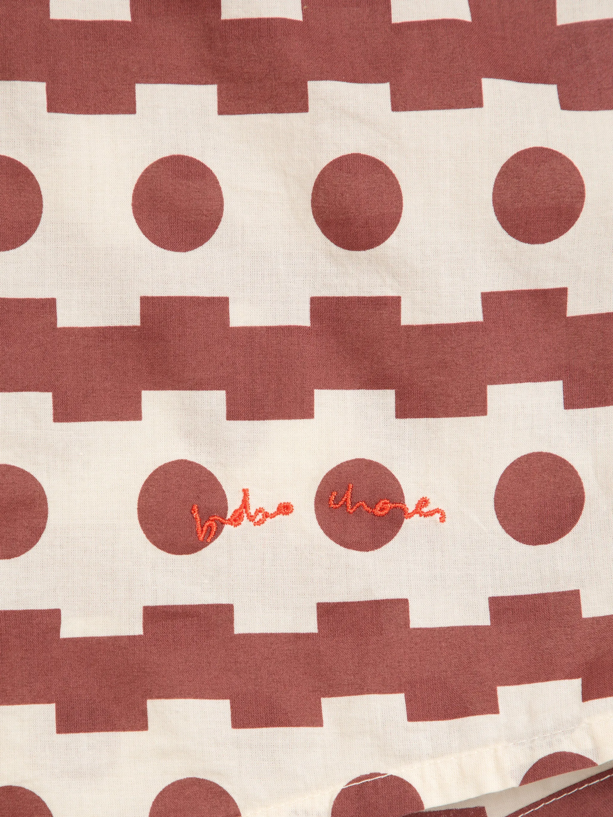 Bobo Choses Geometric Print Wide-Leg Trousers Brown Tight Cut TemperatureRegulation